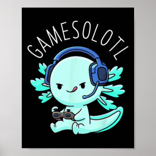 SpelletjesLotl Axolotl Gamer Anime Gifts Kawaii Jo Poster