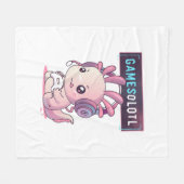 SpelletjesOlotl - Axolotl Gamer Fleece Deken (Voorkant (Horizontaal))