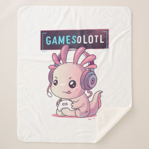 SpelletjesOlotl - Axolotl Gamer Sherpa Deken