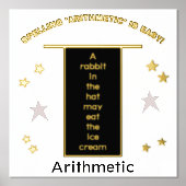 Spelling Arithmetic Rabbit in Pet Gold Stars Folie Afdrukken (Voorkant)