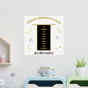 Spelling Arithmetic Rabbit in Pet Gold Stars Folie Folie Afdrukken