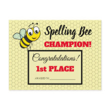 Spelling Bee Award voor eerste keer Champion Schoo