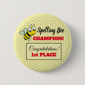 Spelling Bee Award voor eerste keer Champion Schoo Ronde Button 5,7 Cm