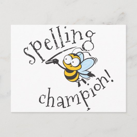 Spelling Bee Champion Briefkaart (Voorkant)