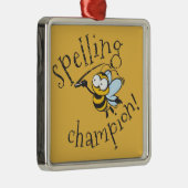 Spelling Bee Champion Metalen Ornament (Rechts)