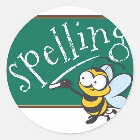 Spelling Bee Champion Ronde Sticker (Voorkant)