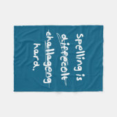 Spelling Is Hard Funny Spelling Bee Fleece Deken (Voorkant (Horizontaal))