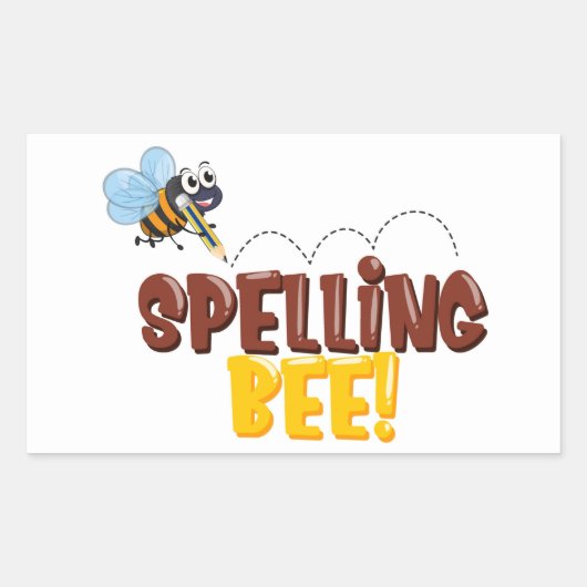 Spellingbijen Rechthoekige Sticker (Voorkant)