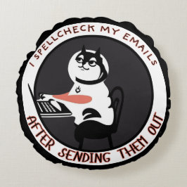 Spellingcontrole mislukt - Funny Cat Email Typo Rond Kussen