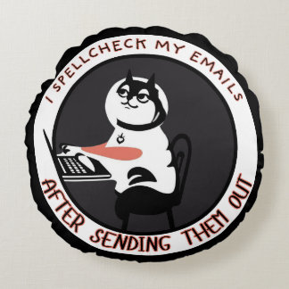 Spellingcontrole mislukt - Funny Cat Email Typo Rond Kussen