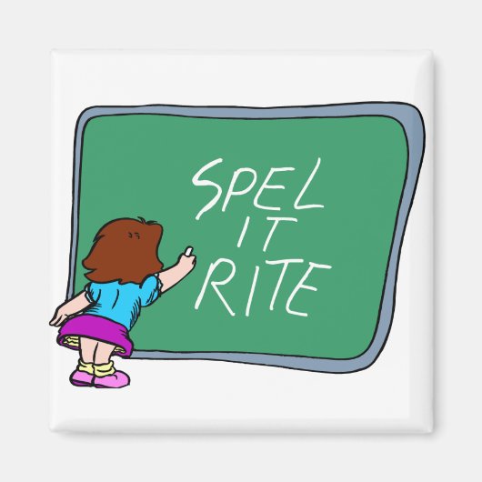 Spellinglessen op het karton magneet (Voorkant)