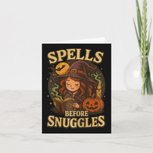 Spells Before Snuggles Witch Halloween lezen Fal Kaart
