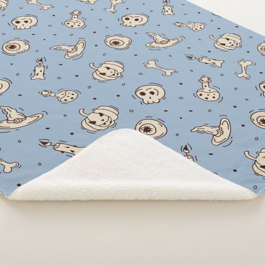 Spells & Skeletons Halloween Sherpa Blanket Sherpa Deken (3/4)