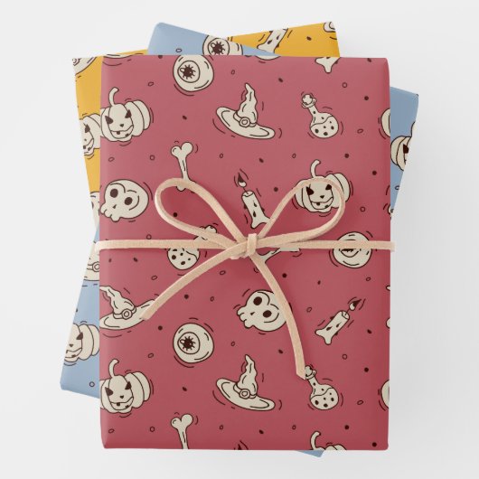 Spells & Skeletons Halloween Theme Wrapping Papers Inpakpapier Vel (In situ)
