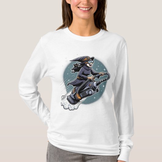 Spells & Speed: Halloween Witch op een Tech Ride! T-shirt (Voorkant)