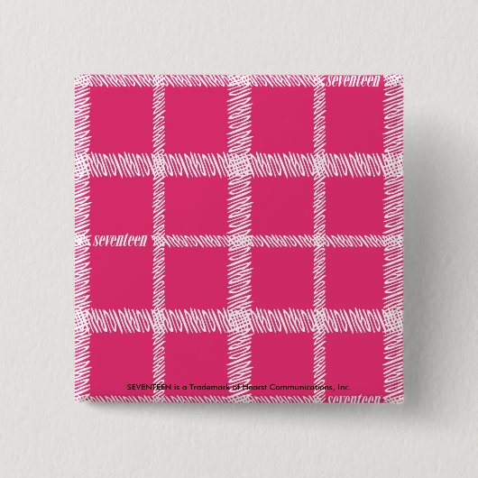 spelmagenta vierkante button 5,1 cm (Voorkant)