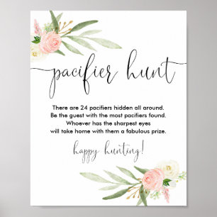 Spelroze baby shower voor Pacificatiejacht Poster