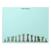 Spelspelers Rainbow Color Chewel Piecks Blauwgroen Notitieblok (Voorkant)