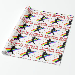 SPELT RATHER SOFTBALL UIT CADEAUPAPIER