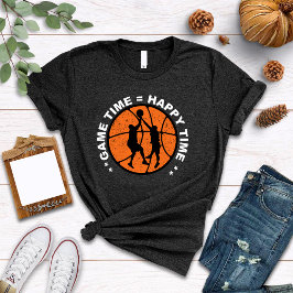 Speltijd = Happy Time Basketbal Sport T-shirt