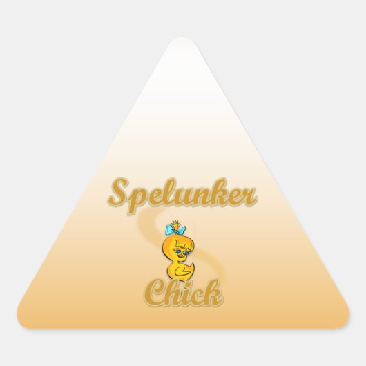 Spelunker Chick Driehoek Sticker (Voorkant)