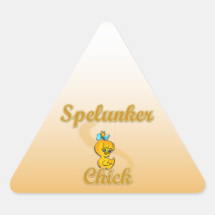 Spelunker Chick Driehoek Sticker