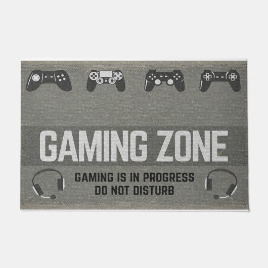 Spelzone Mat, Game Room Decor Doormat Deurmat (Voorkant)