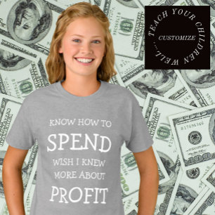 SPEND/PROFIT Typografie Aangepaste verjaardag T-sh T-shirt
