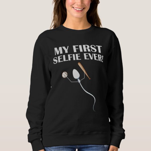 Sperm My First Selfie Ever  Baseball Trui (Voorkant)