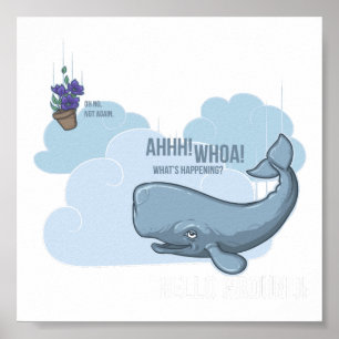 Sperm Whale en Bowl van Petunias Poster
