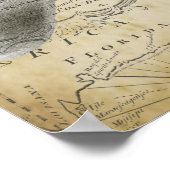 Sperm Whale Nautical Map Deel1 Poster (Hoek)