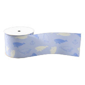 Sperm Whale Pattern (Blue) Grosgrain Ribbon Grosgrain Lint (Spoel)
