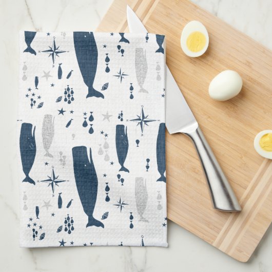 SPERM WITTE BLAUW MET TEXTURE THEEDOEK (Quarter Fold)