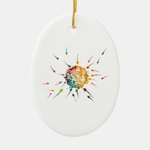 Sperma en Eicel Keramisch Ornament