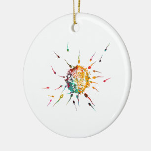 Sperma en Eicel Keramisch Ornament