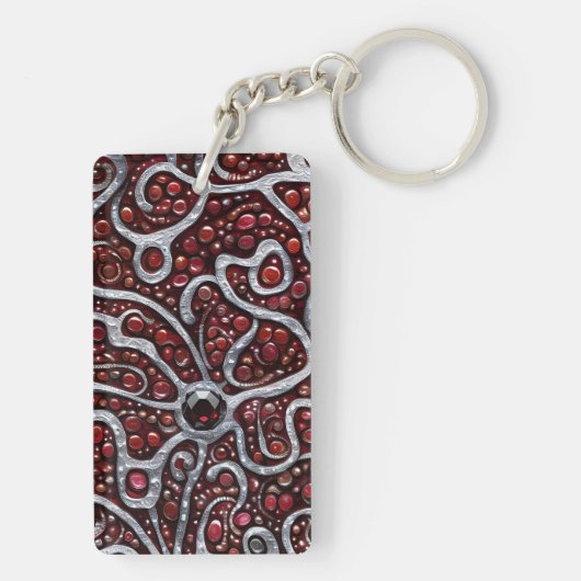 Spessartine Garnet en door Silver geïnspireerde Sl Sleutelhanger (achterkant)