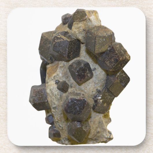 Spessartite in Matrix Bier Onderzetter (Voorkant)