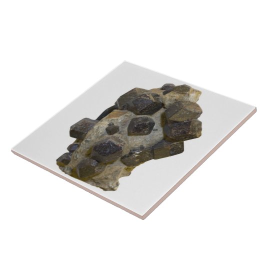 Spessartite in Matrix Tegeltje (Zijkant)