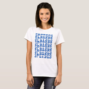 SPETSES Blauw Tekstpatroon T-shirt