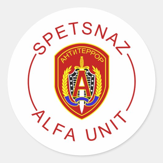 Spetsnaz Alpha Ronde Sticker (Voorkant)