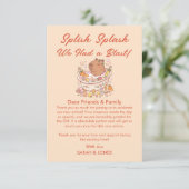 Spetter Spat Capybara Meisje Baby Shower Bedankkaart (Staand voorkant)