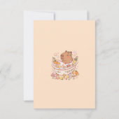 Spetter Spat Capybara Meisje Baby Shower Bedankkaart (Achterkant)