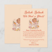 Spetter Spat Capybara Meisje Baby Shower Bedankkaart (Voorkant / Achterkant)