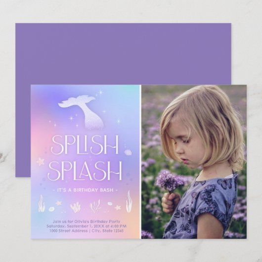 Spetter spat Fantasievolle Fonkelende Zeemeermin U Kaart (Voorkant / Achterkant)