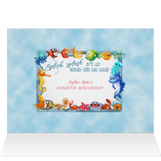 Spetter Spat Meisje Unieke Achtste Zwembad Verjaar (Binnen Horizontaal (Boven))