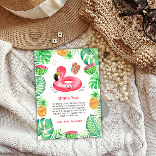 Spetter Spat Tropisch Strand Zwembad Baby Shower Bedankkaart