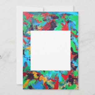 Spetterend handgeschilderde abstracte kunst kaart