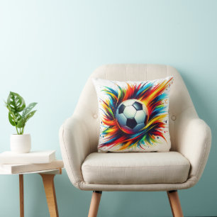 Spetterende Voetbal Futuristische Voetbal Abstract Kussen