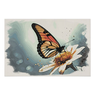 *~* Spft Kleuren Monarch Vlinder Bloem AP52 Perfect Poster