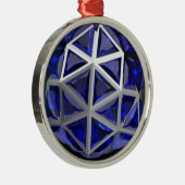 Sphere Blue Sapphire Gemstone Metalen Ornament (Rechts)